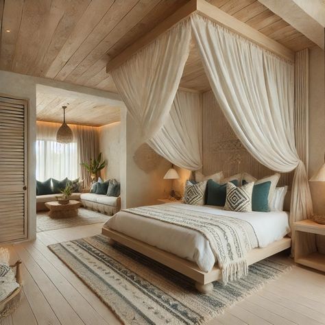 Beach House Bedrooms, Coastal Bedroom Ideas, Bedroom With Balcony, Cozy Bedroom Design, Beach House Bedroom, Home Hall Design, Luxury Closets Design, Bedrooms Ideas, House Bedrooms