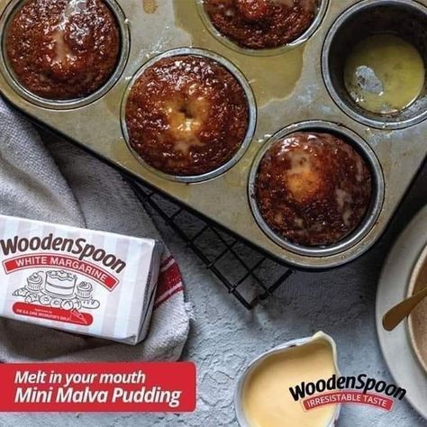 South African Family recipes | 🔴Mini Malva Pudding🔴 | Facebook Malva Pudding, African Recipes, South African Recipes, Wooden Spoon, Melt In Your Mouth, African Food, Wooden Spoons, Dessert Table, South African