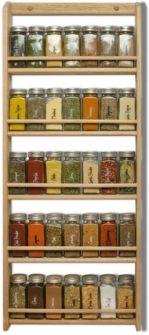 Best Spice Rack, Wall Spice Rack, Spice Rack Organization, Wall Mounted Spice Rack, Wood Spice Rack, Seasoning Storage, Classy Kitchen, Spice Shelf, Kitchen Spice Racks