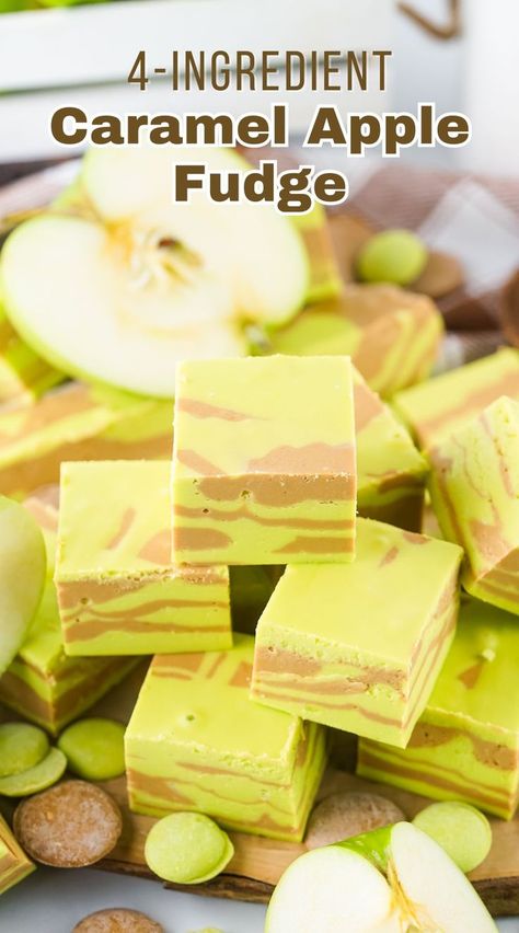 Make Ahead Potluck Recipes, Caramel Apple Fudge, Apple Fudge, Green Apple Recipes, Potluck Recipes Dessert, Apple Pops, Caramel Apple Pops, Homemade Fudge Recipes, Fall Desserts Easy