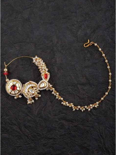 Rajputi Nath Designs, Nath Designs Gold Rajputi, Kundan Nath, Nath Designs, Nath Design, Rajput Jewellery, Bridal Nath, Rajasthani Bride, Vintage Indian Jewelry