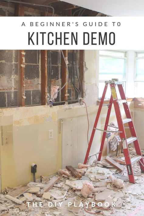 Interested in demoing your kitchen, but not sure where to start?! We teamed up with @Loweshomeimprovement to create a Beginner's Guide to Kitchen Demo, including all the details you need to gain some confidence and get started! #demo #kitchenreno #renovation #kitchen Kitchen Renovation Diy Ideas, Kitchen Set Up, Modern Desert, Diy Playbook, Diy Kitchen Renovation, Up House, Cozy Kitchen, Diy Renovation, Small Budget