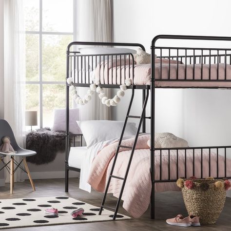 Ailish Twin Bunk Bed Modern Bunk Beds For Girls Room, Bunk Beds For Boys Room, Bunk Beds Boys, Adult Bunk Beds, Bunk Bed Plans, Twin Over Full Bunk Bed, Cool Bunk Beds, Twin Bunk Bed, Bunk Beds With Stairs