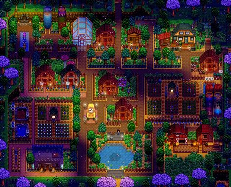 Stardew Valley Farm, Stardew Farms, Farm Inspiration, Farmhouse Layout, Stardew Valley Layout, Stardew Valley Tips, Town Games, Stardew Valley Farms, Star Valley