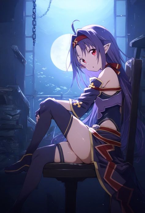 Sao Yuuki Konno, Sao Fanart, Elf Archer, Yuuki Konno, Anime Elf, Black Love Art, Love Art, Online Art, Anime Wallpaper