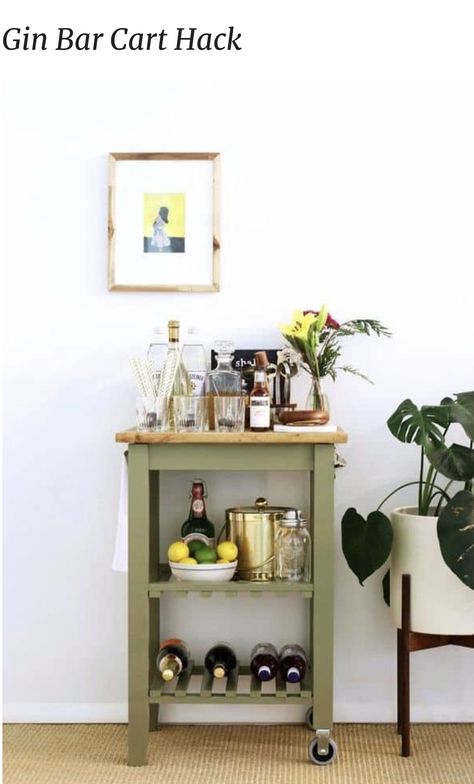 Ideas De Mini Bar, Bar Cart Hack, Ikea Kitchen Cart, Raskog Ikea, Ikea Bar Cart, Ikea Wedding, Ikea Bekvam, Ikea Bar, Diy Bar Cart