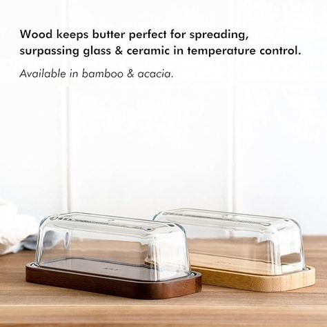 Amazon.com | KIVY Glass butter dish with airtight lid that keeps butter soft - For countertop and refrigerator door shelf - Butter tray with lid fridge - Butter holder for counter - Covered butter dishes with lid: Butter Dishes Butter Dishes With Lid, Butter Tray, Butter Holder, Glass Butter Dish, Door Shelf, Door Shelves, Glass Ceramic, Butter Dish, Refrigerator