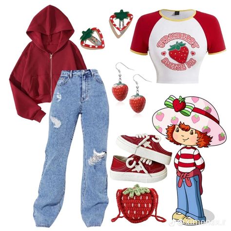 Aesthetic Outfits Autumn, Strawberry Shortcake Halloween Costume, Casual Outfit Winter, Autumn Outfits Ideas, Strawberry Shortcake Outfits, Winter Outfit Aesthetic, Strawberry Shortcake Costume, Fashion Outfits Winter, Abi Motto