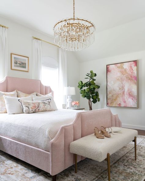 Chapman & Myers Arden 32 Inch 16 Light Chandelier by Generation Lighting Bedroom Colours, Pink Bed, Woman Bedroom, Chandelier Bedroom, Dreamy Bedrooms, Room Makeover Bedroom, White Bedroom, Room Inspiration Bedroom, Beautiful Bedrooms