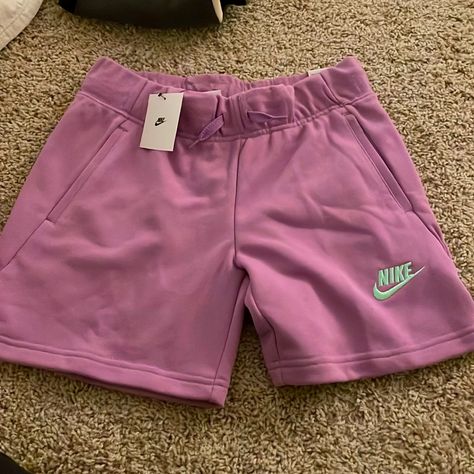 Brand New Nike Shorts For Girls, Can Fit Xs For Women Cheap Purple Shorts, Stretch Nike Shorts In Purple, Purple Sports Shorts, Nike Purple Athletic Stretch Shorts, Nike Purple Bottoms With Built-in Shorts, Shorts For Girls, Fire Shoes, Nike Bottoms, Nike Purple