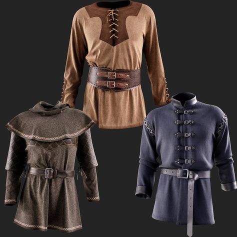 Medieval Clothing Reference, Medieval Men, Medieval Prince Outfit, Medieval Mens Clothing, Gothic Fashion Men, Fantasy Costume Design, Medieval Clothing Men, Medieval Outfit, Race Outfit