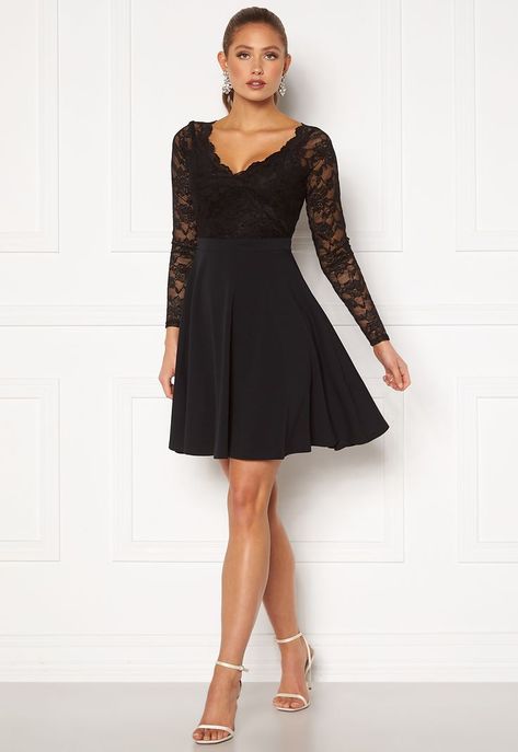 Lace Skater Dress, Mode Online, Long Sleeve Lace, Skater Dress, Dress Black, Cocktail Dress, Black Dress, Formal Dresses, Lace