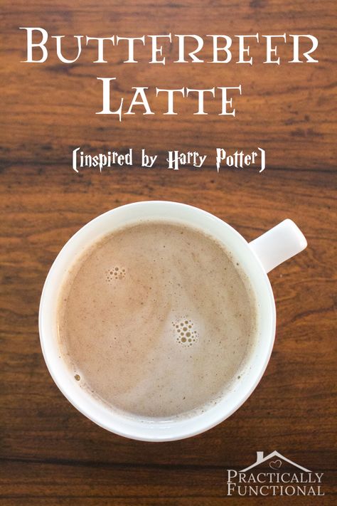 Harry Potter lovers rejoice! Now you can make your own Harry Potter inspired butterbeer latte with this simple recipe or learn how to order one from the Starbucks secret menu! Butterbeer Latte, Harry Potter Butter Beer, Harry Potter Food, Starbucks Secret Menu, Latte Recipe, Secret Menu, Think Food, Non Alcoholic Drinks, Kefir