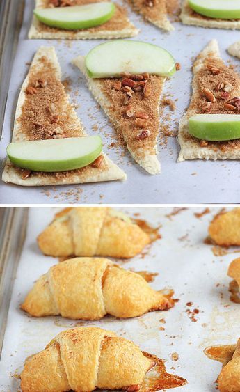 Easy Mini Apple Pies, Apple Pie Bites Recipe, Apple Crescent Rolls, Delicious Thanksgiving Desserts, Pillsbury Crescent Rolls, Pillsbury Crescent, Thanksgiving Snacks, Thanksgiving Food Sides, Apple Pie Bites