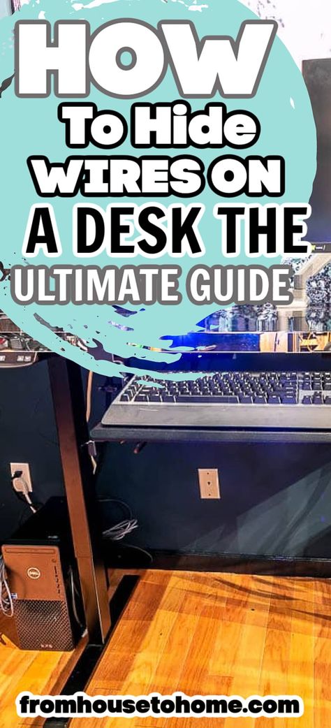 Here's how to hide unsightly wires on and under your desk. Best computer management solutions to hide all those wires in no time. Cable Management Ideas, Hide Computer Cords, Desk Home Office Ideas, Hide Electrical Cords, Blue Home Offices, Desk Cable Management, Hidden Desk, Electric Sit Stand Desk, Hiding Ugly