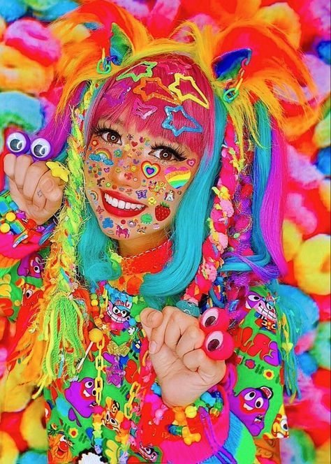 Decora Fashion Outfits, Cybr Grl, Harajuku Decora Kei, Decora Kei Fashion, Decora Outfits, Decora Girl, Decora Aesthetic, Decora Harajuku, Harajuku Decora