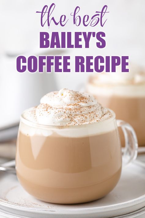 Baileys And Coffee Recipe, Brunch Drinks Alcoholic, Baileys Recipes Drinks, Alcoholic Coffee, Alcoholic Coffee Drinks, Baileys Irish Cream Coffee, Evening Coffee, Irish Coffee Recipe, Baileys Coffee