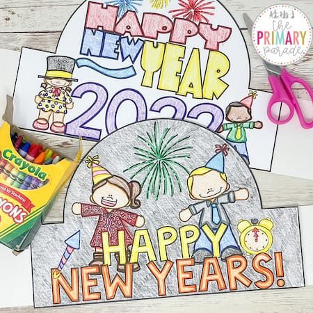 new-years-crafts New Years Craft Kindergarten, New Years Prek Crafts, New Year’s Day Crafts For Kids, Kindergarten New Years Crafts, New Years Activities Kindergarten, Happy New Year 2024 Craft, New Years Preschool Crafts, New Years Prek Activities, Preschool New Years Crafts