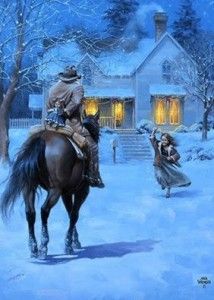 WESTERN CHRISTMAS ART AT ITS BEST! by Cheryl Pierson - Petticoats & Pistols Jack Sorenson, Cowboy Christmas, Red Barrel Studio, Homecoming, Barrel, Cowboy, Canvas, Christmas, Home Decor