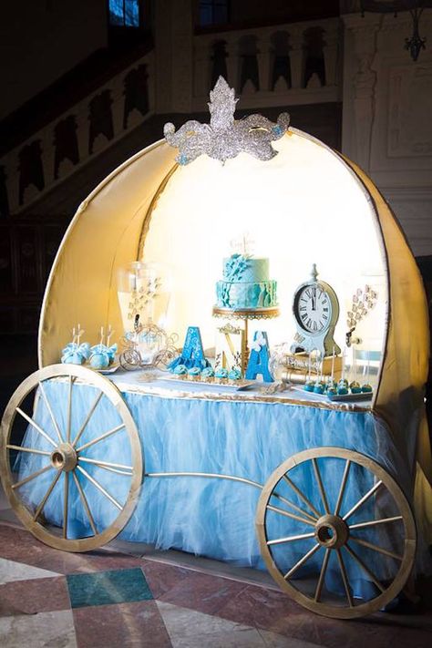 Cinderella Inspired Birthday Party via Kara's Party Ideas KarasPartyIdeas.com #cinderellaparty (14) 4de Verjaardag, 15th Birthday Party Ideas, Cinderella Theme, Cinderella Birthday Party, Cinderella Party, Cinderella Birthday, Disney Princess Birthday, Disney Princess Party, Princess Theme