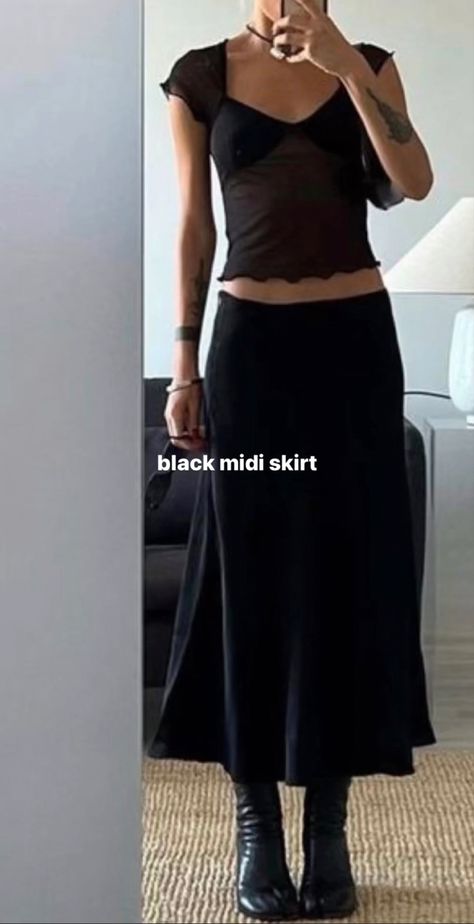 Black Midi Skirt, Midi Skirt, Black