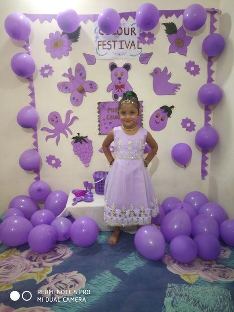 Purple Colour Activity For Preschool, Pink Colour Day Decoration Ideas For School, Pink Day Celebration Ideas In School, Purple Day Celebration In Preschool, Colours Day Decoration In School, Flowers Day Celebration At School, Colours Day Celebration In Preschool, Pink Colour Day Celebration In Preschool, Purple Day Decoration For Preschool