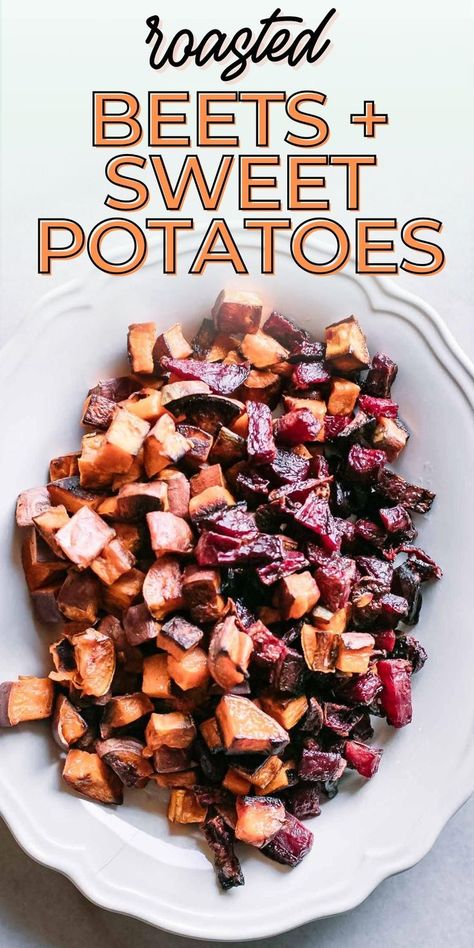 Red Beets Recipe Side Dishes, Roasted Beets And Sweet Potatoes, Beets Sweet Potato, Beets And Sweet Potatoes, Red Beets Recipe, Red Sweet Potato, Side Dish Salad, Grilled Beets, Roasted Yams