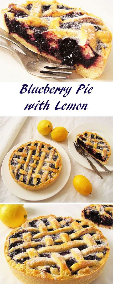 Lemon Blueberry Pie, Desserts Lemon, Lattice Pie, Fruit Pies, Berry Pie, Blueberry Recipes, Blueberry Pie, Lemon Pie, Sweet Pie