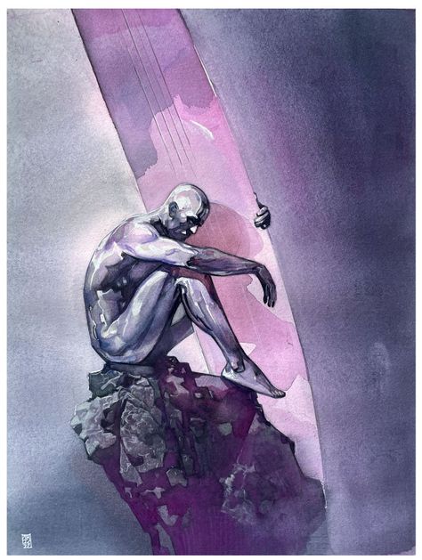 Alex Maleev, Silver Surfer Comic, Surfer Art, The Silver Surfer, Drawing Superheroes, Pressed Paper, Comic Book Artwork, Marvel Comics Wallpaper, Desenho Tattoo