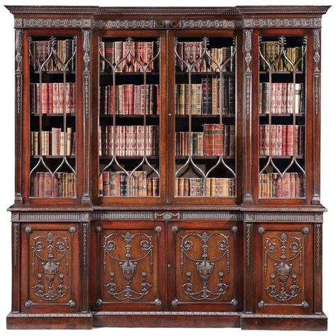 Unique Bookcase, Robert Adam, New Victorian, Victorian Style Homes, Library Bookcase, Library Shelves, Luxury Home Furniture, Fantastic Furniture, Home Libraries