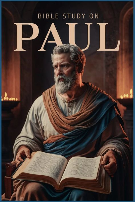 Man holding an open Bible with the text "Bible Study on Paul" above. Paul In The Bible, Paul Bible, Christian Writing, Bible Photos, The Apostle Paul, Paul The Apostle, Learn The Bible, Spiritual Eyes, Apostle Paul