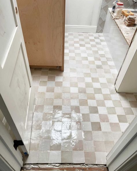 Mindy Gayer Design, Zellige Tile, Tile Inspiration, Kitchen Floor, Bathroom Renos, Ikea Hacks, Floor Tile, Barndominium, Bathroom Flooring