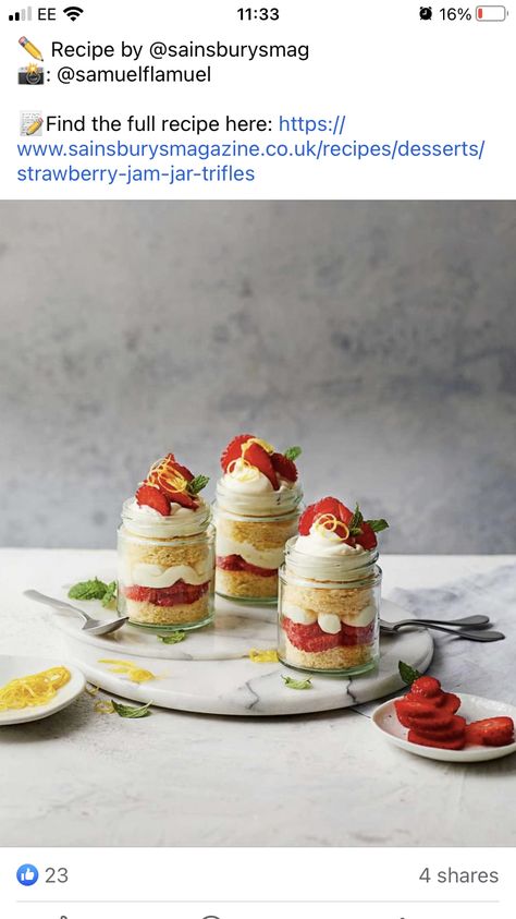 Elderflower Syrup, Dessert Pots, Strawberry Trifle, Milk Dessert, Cake Cream, Cake In A Jar, Dessert In A Jar, Individual Desserts, Trifle Recipe