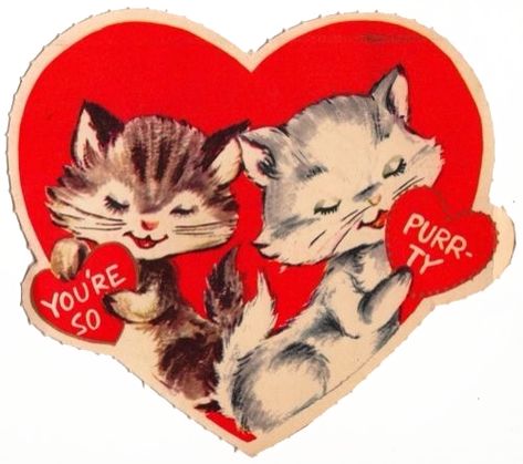 Kittens valentine Cat Valentines, Photowall Ideas, Valentine Printables, Vintage Cats, Cat Images, Valentine Images, Vintage Valentine Cards, Striped Cat, Bee Mine