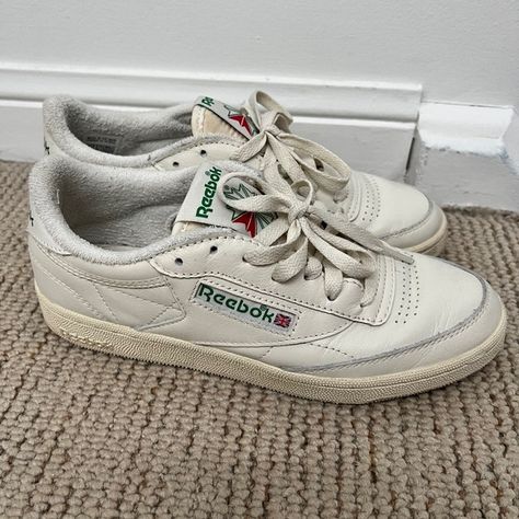 Reebok Women's Club C Vintage Sneakers Retro Reebok Sneakers, Rebook Shoes Women, Reebok Aesthetic, Reebok Shoes Outfit, Rebook Shoes, Seoul Photography, Sick Shoes, Reebok Classic Club C, Reebok Club C 85