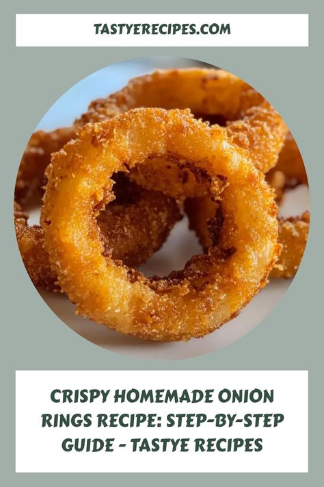 Learn how to make crispy homemade onion rings! Follow this easy recipe for perfectly crunchy rings, ideal for appetizers or sides. Recipe For Onion Rings, Crunchy Onion Rings, How To Make Onion Rings, Best Onion Rings Recipe, Easy Onion Rings Recipe, Onion Rings Homemade, Onion Rings Batter Recipe, Onion Rings Easy, Onion Rings Recipe Easy