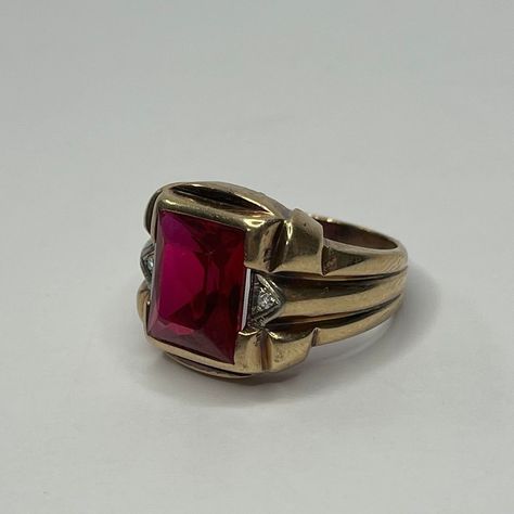 Excited to share the latest addition to my #etsy shop: Vintage 10K Yellow Gold Rectangular Ruby & Diamond Men's Ring https://etsy.me/49pG7Ju #ruby #red #gold #vintage #unique #antique #diamond #mensring #10kyellowgold Ruby Ring Men, Ring Men, Square Art, Gem Ring, Antique Diamond, Mens Gold, Ruby Diamond, Men's Ring, Precious Gems