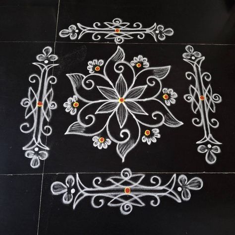 Dhanurmasam Muggulu Simple, Rangoli Kolam Designs Simple, Short Rangoli, Simple Rangoli Designs With Dots, Gadapa Designs, Muggulu Design Simple, Design Muggulu, Sankranti Muggulu, Sankranthi Rangoli