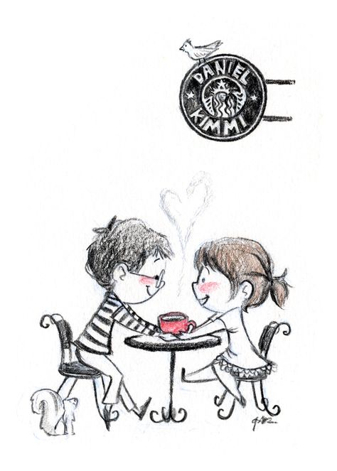 Amor...Me chama pra tomar café com você. Cartoon Cookie, Couple Sketch, Drawing Faces, Cute Couple Drawings, Tableau Art, Coffee Date, Couple Drawings, Drawing Videos, Coffee Art