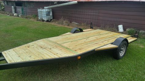 Repurposed boat trailer Boat Trailer Conversion To Utility, Boat Trailer Ideas, Repurposed Boat, Jet Ski Trailer, Diy Trailer, Kayak Carrier, Homemade Trailer, Camp Trailers, Lego Boat