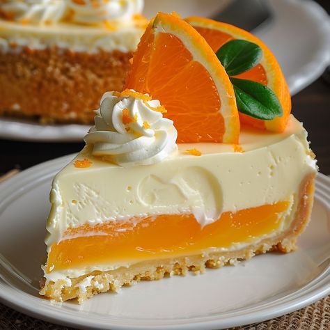 Orange Creamsicle Cheesecake Orange Creamsicle Cheesecake Recipe, Orange Creamsicle Cheesecake, Creamsicle Cheesecake, Make Cheesecake, Orange Cheesecake, Orange Baking, Gluten Free Cheesecake, Eton Mess, Classic Cheesecake