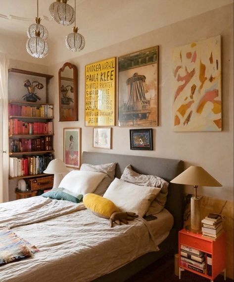 Theodora Melnik, Eclectic Bedroom, Dream Apartment, House Room, Apartment Inspiration, Apartment Room, Room Inspiration Bedroom, Dream Rooms, Dream Bedroom