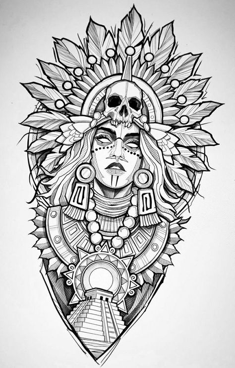 Tato Geisha, Aztec Tattoos Sleeve, Aztec Warrior Tattoo, Azteca Tattoo, Mayan Tattoos, Aztec Tattoos, Egyptian Tattoo Sleeve, Aztec Tattoo Designs, Native Tattoos