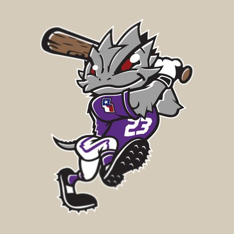 TCU Horned Frog Baseball Logo by Dust Bowl Artistry on Dribbble Horned Frog, Baseball Logo, Dust Bowl, Tcu Horned Frogs, Horned Frogs, Frogs, Funny Stuff, Baseball, Bowl