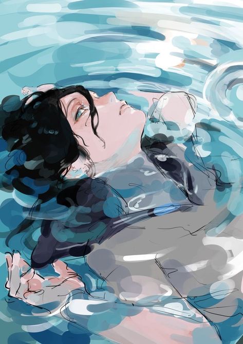 Day Dream Art, Person In Water, Laying In Water, Images Kawaii, Arte Sketchbook, All Food, 판타지 아트, Ethereal Art, Dreamy Art