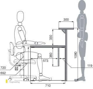 Useful Dimensions Adaptation With Human Body - Engineering Discoveries Office Reception Design, Reception Desk Office, Medical Office Design, Reception Desk Design, Bathroom Dimensions, Office Table Design, Desk Dimensions, Human Scale, Clinic Interior Design