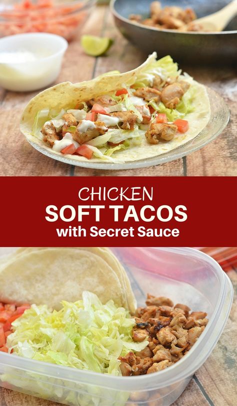 Soft Tacos Recipes, Taco Fixings, Chicken Soft Tacos, Soft Tortillas, Taco Chicken, Desserts Cheesecake, Hispanic Kitchen, Chicken Taco Recipes, Del Taco