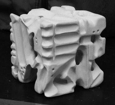 Great carving example. Maybe mix plaster with vermiculite-type stuff and carve for reduction sculpting. Inhabitable Wall, Basic Sculpture, Plaster Carving, Cube Sculpture, High School Art Teacher, Sculpture Plaster, Paris Crafts, Foam Carving, Milk Cartons