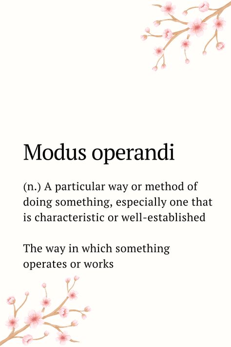 Modus Operandi