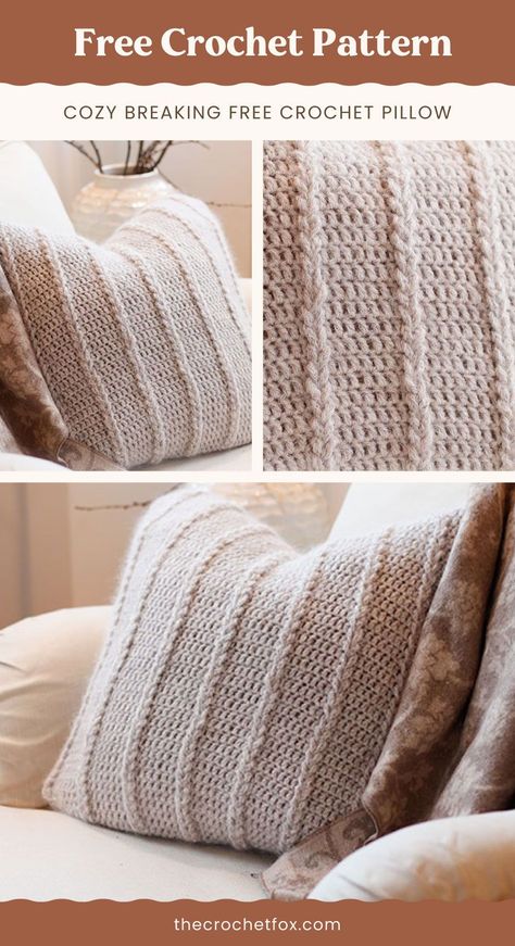 Knitted Home Decoration, Knitting Patterns Pillow, Crochet Patterns For Pillows, Crochet Pillow Cover Easy, Pillow Covers Crochet Patterns Free, Cushion Crochet Pattern Free, Crochet Home Accessories, Easy Crochet Pillow Cover Pattern Free, Crocheted Pillow Covers